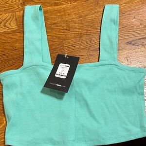 Fashion Nova Aqua Ribbed Tank Top